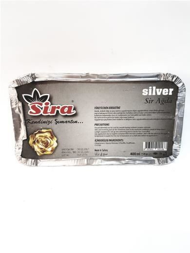 Sira Sir Ağda Tabak Folyo 400 Ml Silver