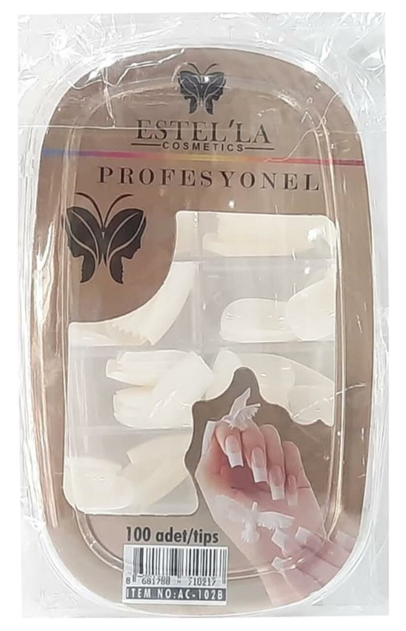 Estella 100 lü Takma Tırnak Kırık Beyaz Kemik Rengi