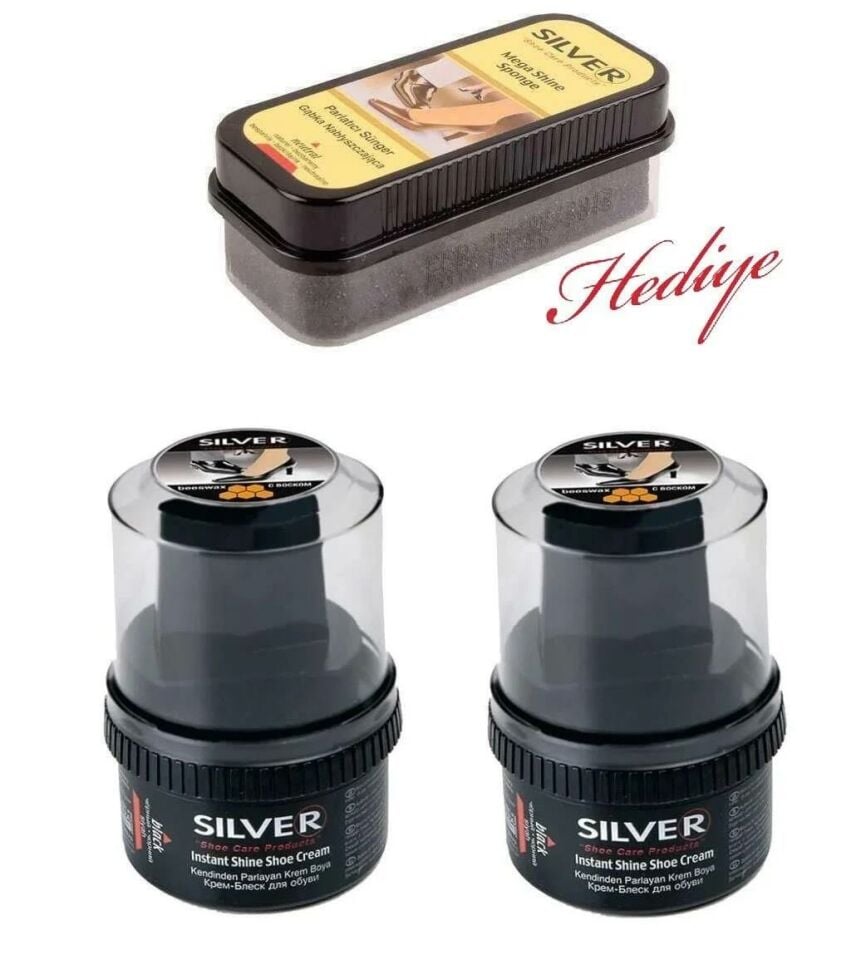 Silver 60 Ml Siyah Boya Parlatıcı Sünger Hediyeli