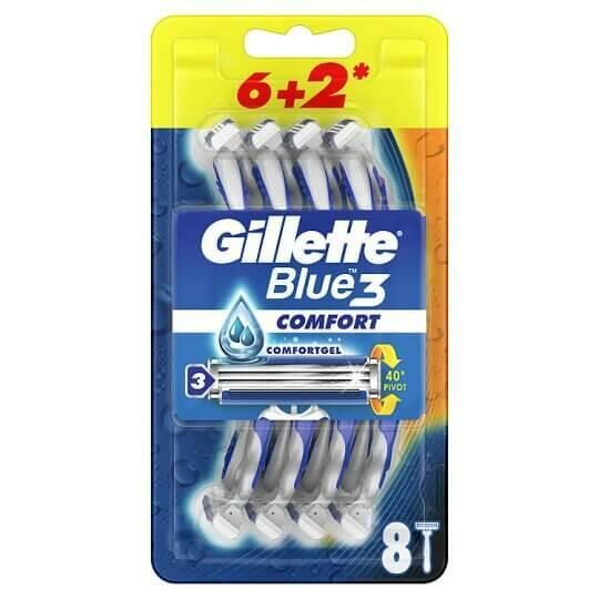 Gillette Blue 3 Comfort Kullan-At Tıraş Bıçağı 8 li