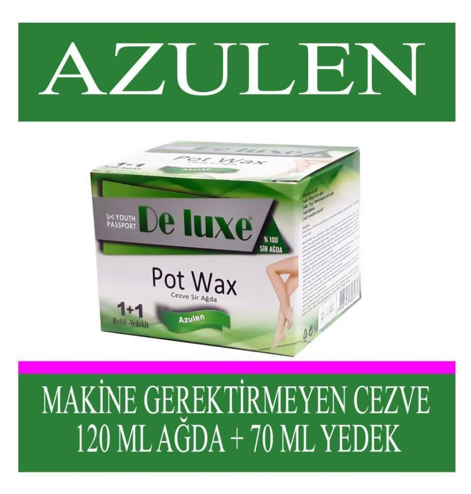 Youth Passport Deluxe Pot Wax 1+1 Cezveli Azulen Sir Ağda 120 + 70 ml Yedekli