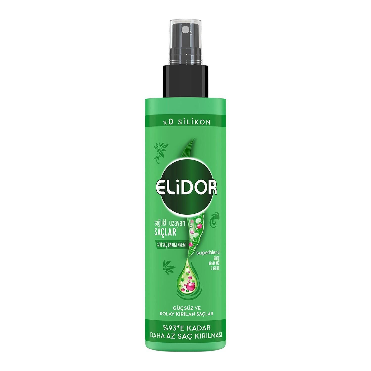 Elidor Sıvı Saç Kremi Sağlıklı Uzayan Saçlar Biotin Argan Yağı Arjinin 200 Ml