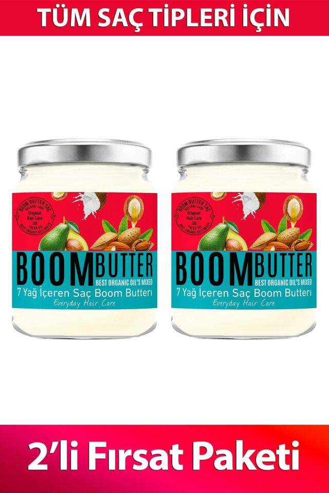 2 Adet x Herbal Science Boom Butter Saç Bakım Yağı 190 Ml