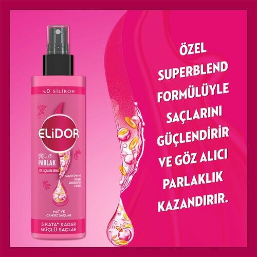 Elidor Sıvı Saç Kremi Güçlü Ve Parlak E Vitamini Makademya Yağı Kolajen 200 Ml
