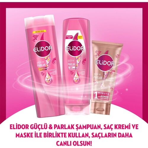 Elidor Sıvı Saç Kremi Güçlü Ve Parlak E Vitamini Makademya Yağı Kolajen 200 Ml