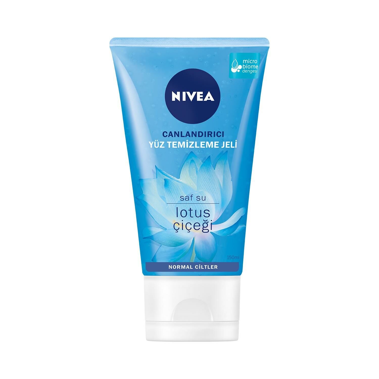 Nivea Canlandırıcı Yüz Temizleme Jeli 150 ml, Saf Su ve Lotus Çiçeği ile Etkili Yüz Temizleyici, Normal Ciltler