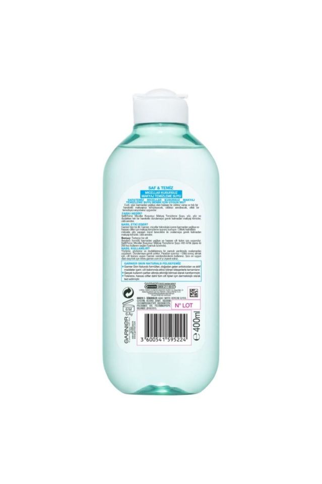 Garnier Micellar Saf Temiz Kusursuz Makyaj Temizleme Suyu 400 ml Karmadan Yağlıya