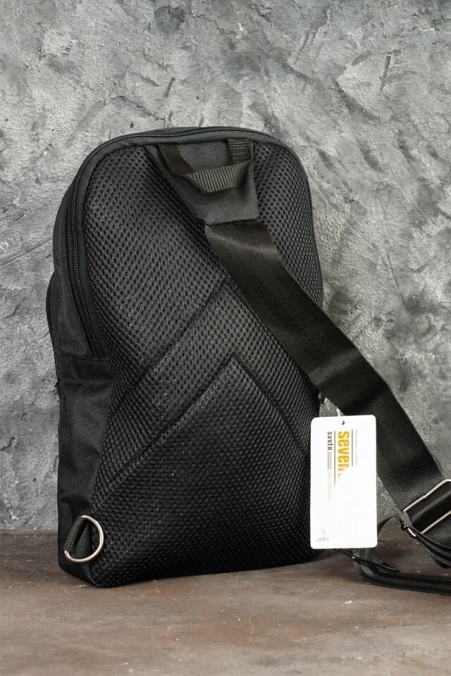 SEVENTEEN Çapraz Sırt Omuz Göğüs Su Geçirmez Askılı Unisex Siyah Çanta 4926