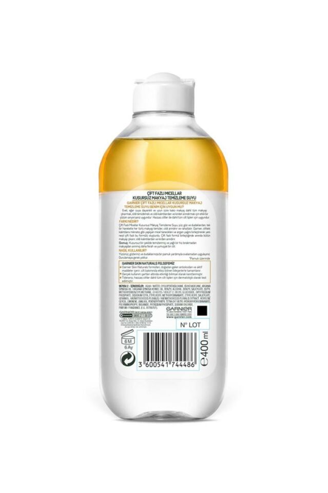 Garnier Çift Fazlı Micellar Gold Kusursuz Makyaj Temizleme Suyu 400 Ml