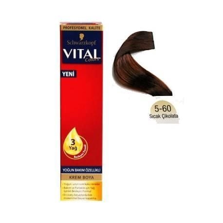 Vital Tüp Saç Boyası 5.60 Sıcak Çikolata + Oksidan Sıvı 50 Ml