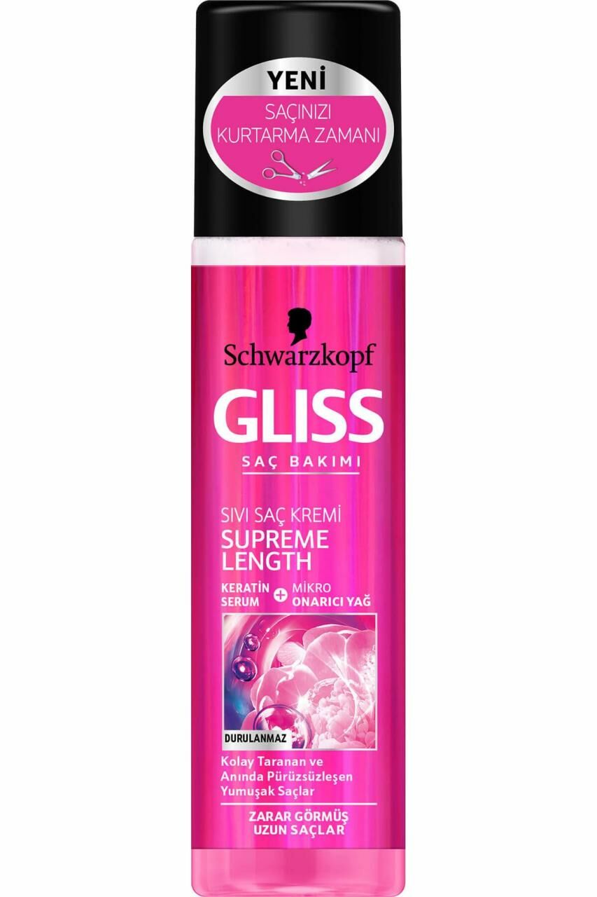 Gliss Sıvı Saç Kremi Supreme Length 200 ml Zarar Görmüş Uzun Saçlar