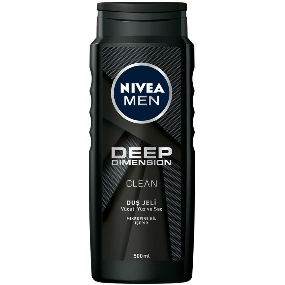 Nivea Men 500 ml Duş Jeli Deep Dimension Clean Mikrofine Kil
