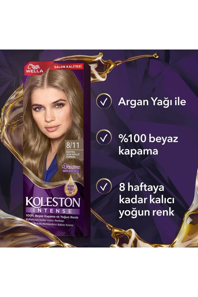 Koleston Intense Saç Bayası 8.11 Extra Açık Küllü Kumral