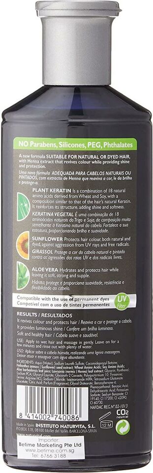 Natur Vital Siyah Renk Koruyucu Renkli Şampuan 300 Ml