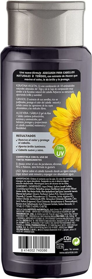 Natur Vital Siyah Renk Koruyucu Renkli Şampuan 300 Ml