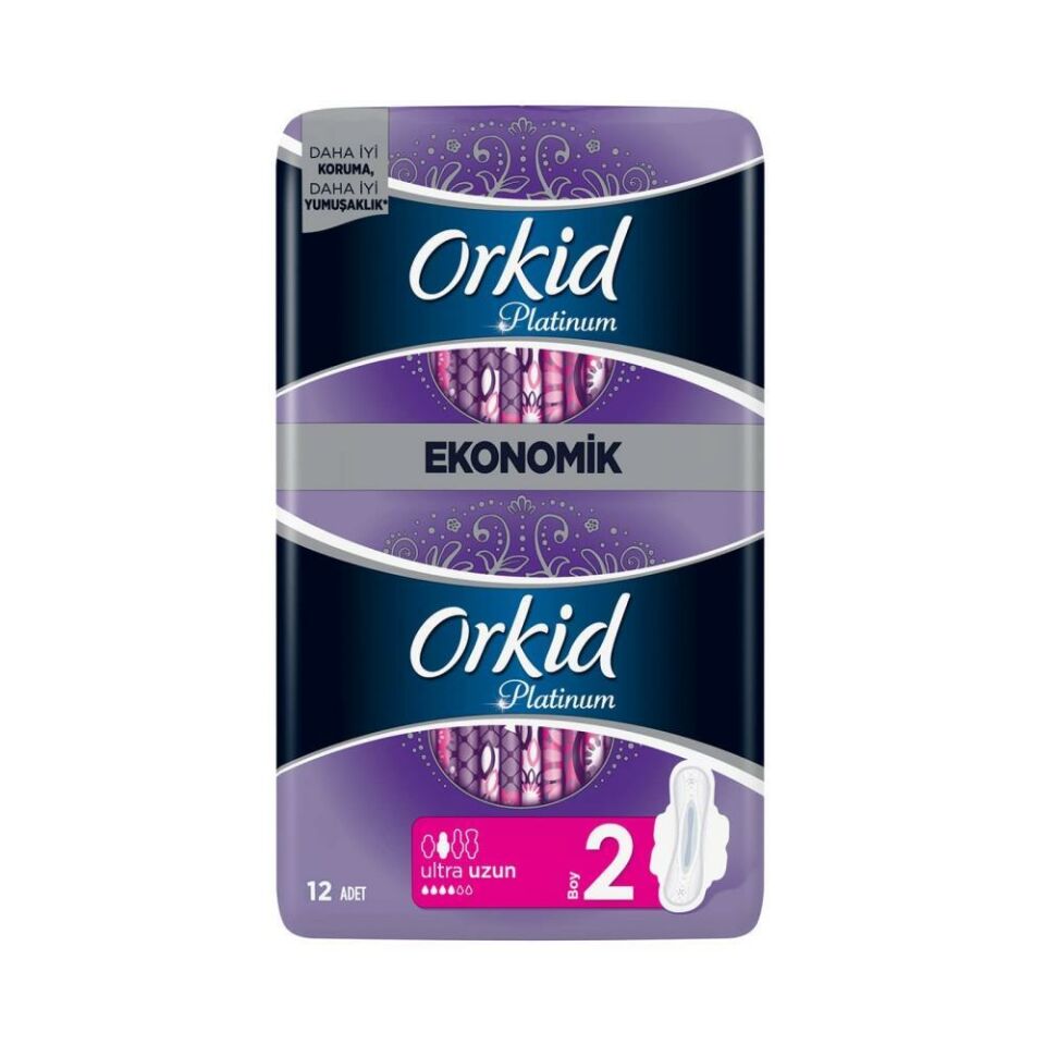 Platinum Hijyenik Ped Uzun Ekonomik Paket 12 Ped Orkid