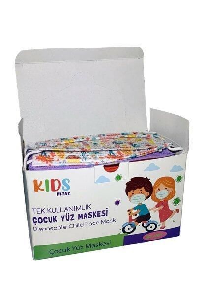 Kteks Mask 3 Katlı Çocuk Telli Cerrahi Yüz ve Ağız Maskesi 50 li