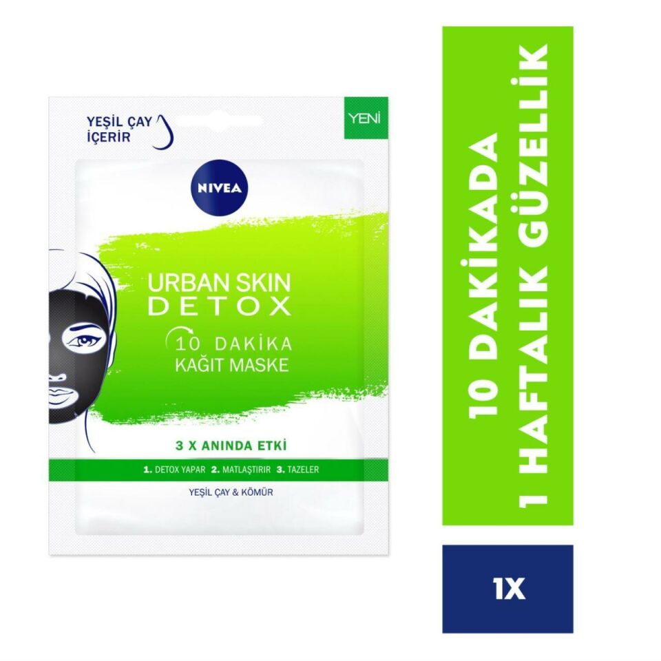 Nivea 10 Dakika Urban Skin Detox Kağıt Yüz Maskesi