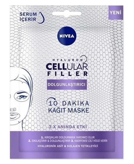Nivea 10 Dakika Hyaluron Cellular Filler Dolgunlaştırıcı Kağıt Yüz Bakım Maskesi 28 gr