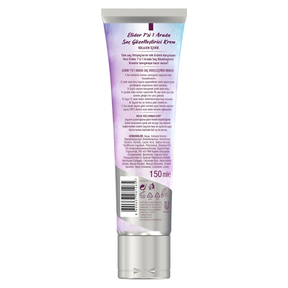 Elidor 7 si 1 Arada Saç Güzelleştirici Durulanmayan Bakım Kremi 150 ml