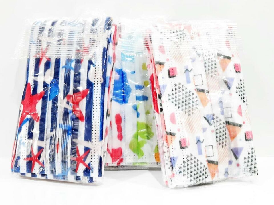 Kteks Mask 3 Katlı Çocuk Telli Cerrahi Yüz ve Ağız Maskesi 10 lu