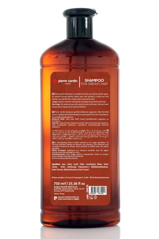 39629 Pierre Cardin Ultimate Hair Care Shampoo For Greasy Hair - 750 ml