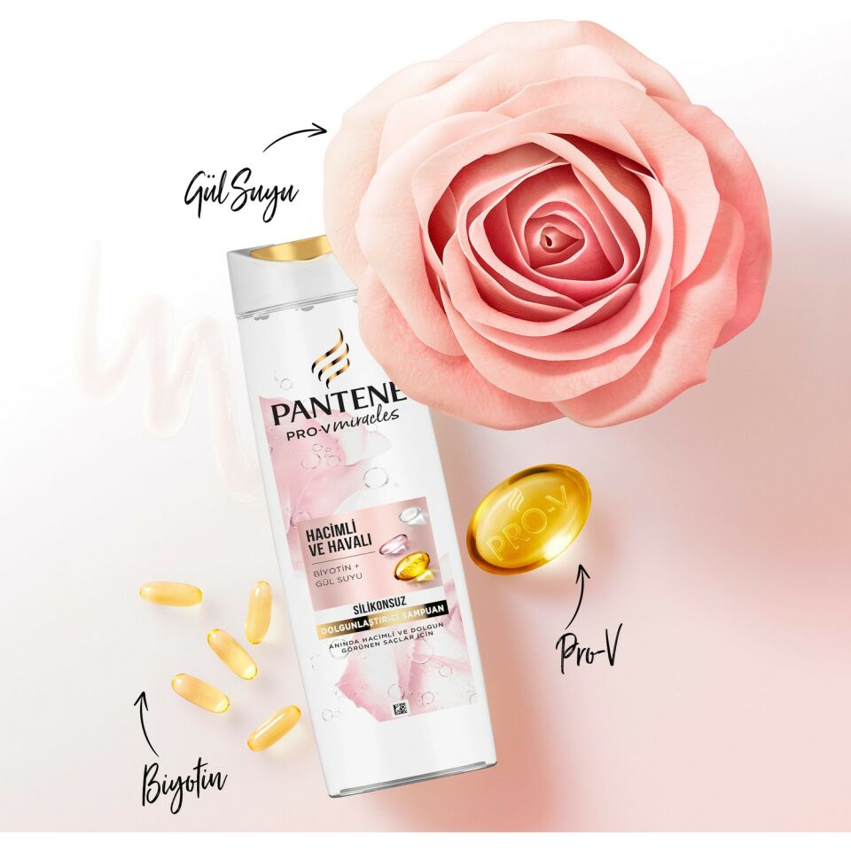 Pantene Pro-V Miracles Biotin ve Gül Suyu Özlü Hacim Veren Silikonsuz Dolgunlaştırıcı Şampuan 400 ml