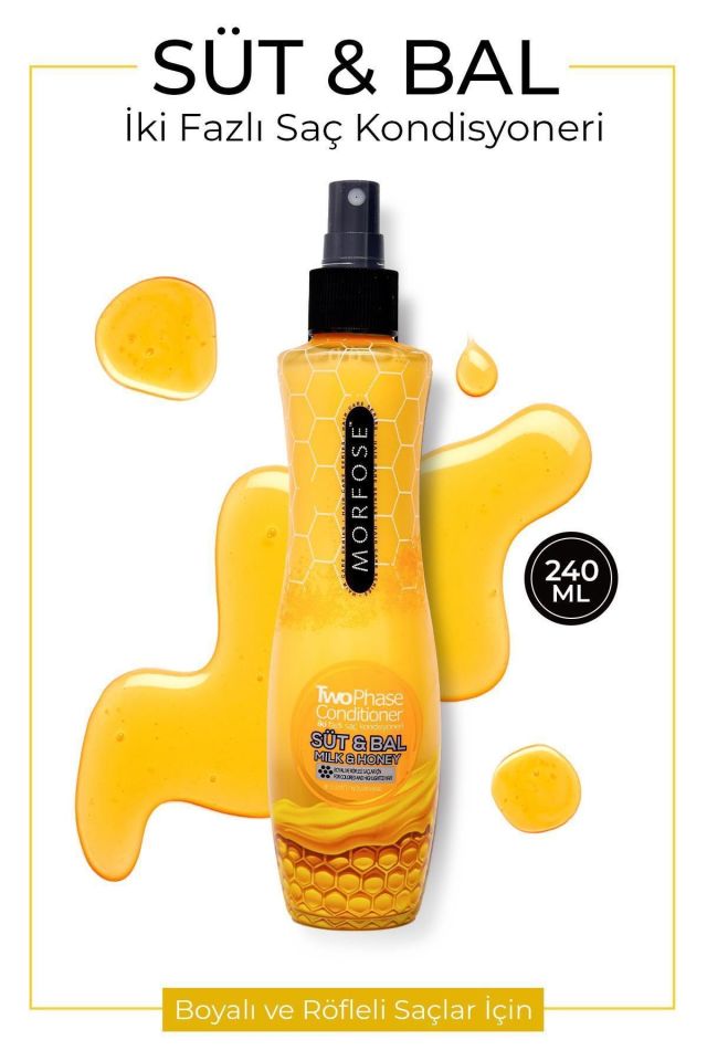Morfose Sıvı Saç Kremi Süt ve Bal Fön Suyu 240 Ml Sarı