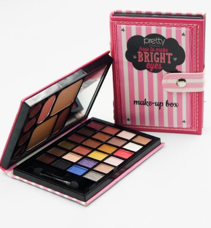 Pretty Makyaj Seti Bright 24 Far + 4 Ruj + 2 Allık+ 2 Highlighter + Ayna + Fırça + Cüzdan