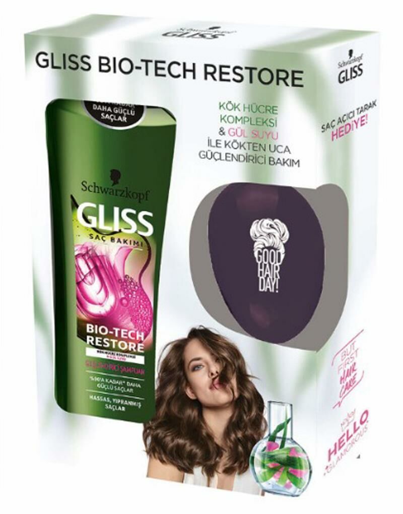 Gliss 525 ml Şampuan Bio-tech Restore + Tarak Set