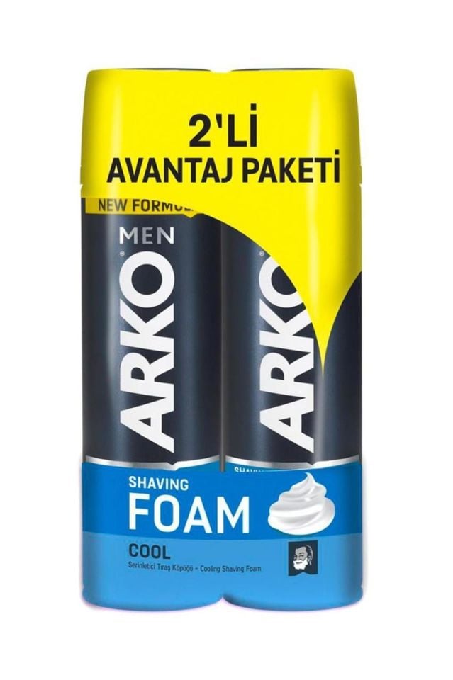 2 Adet Arko Tıraş Köpüğü Cool 200 ml Klasik Mavi