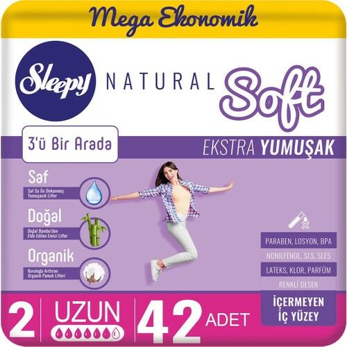 Sleepy Natural Soft Ekstra Yumuşak Uzun 42 Ped
