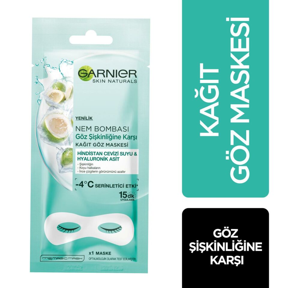 Garnier Göz Şişkinliğine Karşı Kağıt Göz Maskesi Hindistan Cevizi Suyu