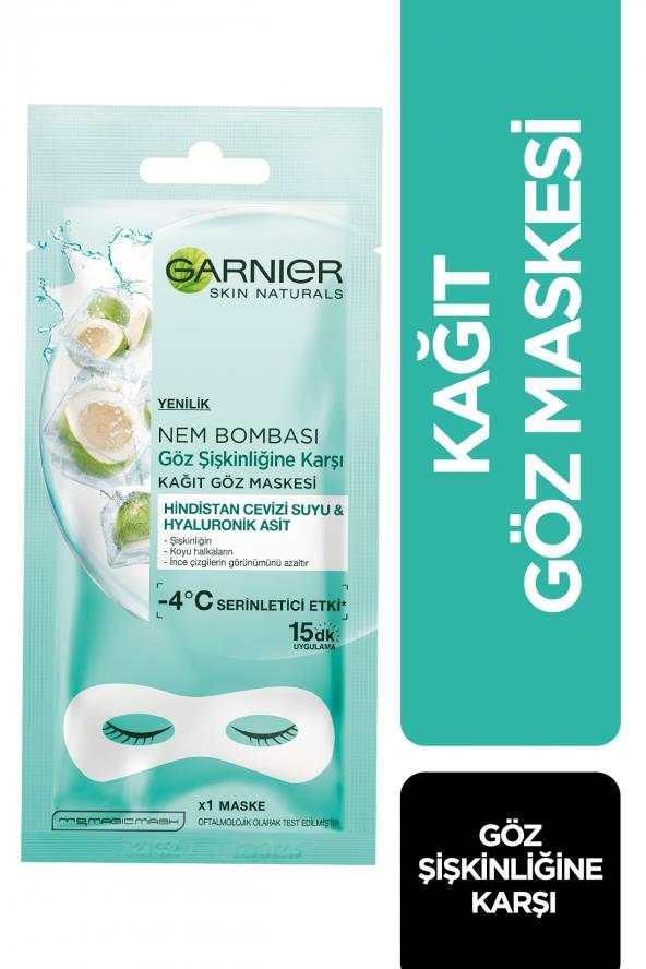 Garnier Göz Şişkinliğine Karşı Kağıt Göz Maskesi Hindistan Cevizi Suyu
