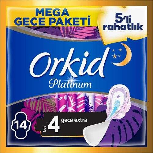 Orkid Platinum Gece Hijyenik Ped 14  lü  - No 4