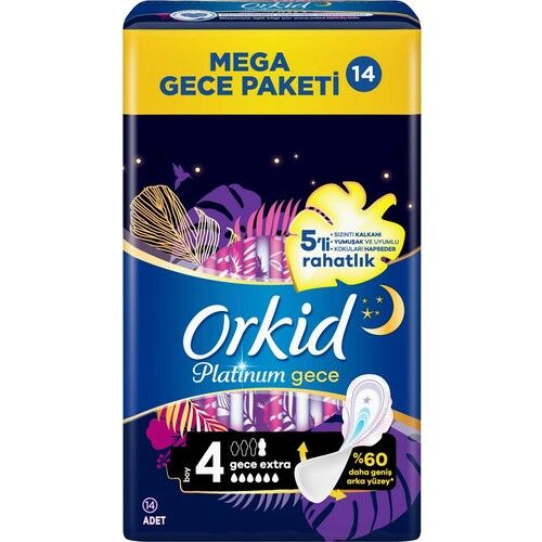 Orkid Platinum Gece Hijyenik Ped 14  lü  - No 4