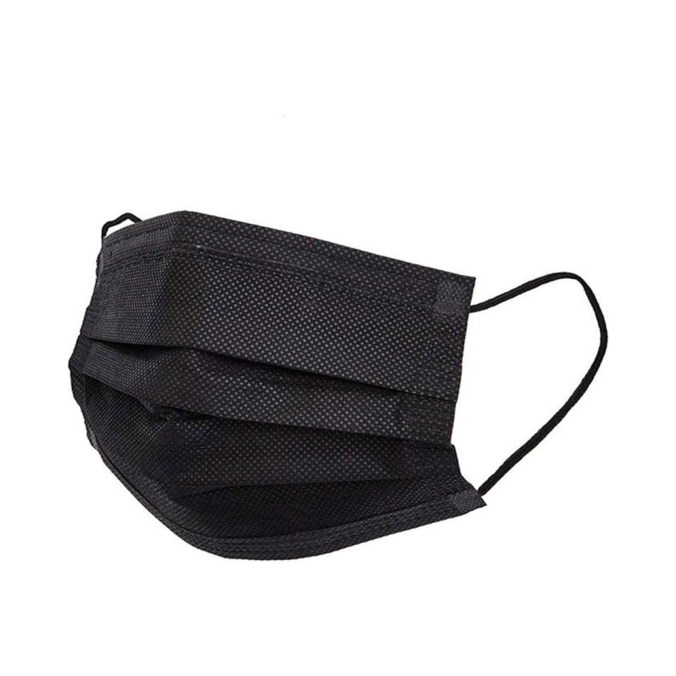 Drn Mask 3 Katlı Lastikli Telli Cerrahi Yüz ve Ağız Maskesi 50 li Siyah