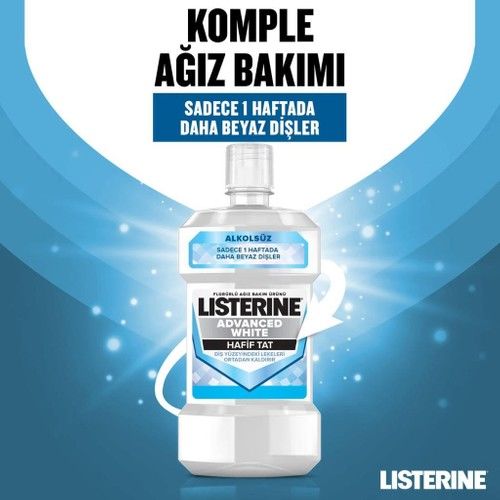 Listerine Advanced White Hafif Tat Agız Bakım Suyu 250 ml