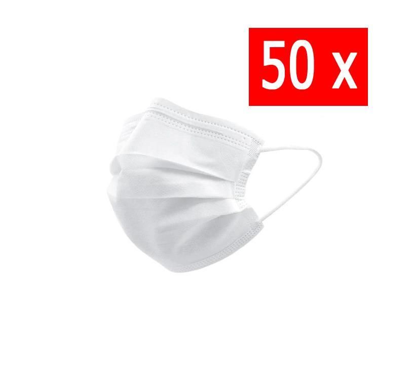 Drn Mask 3 Katlı Lastikli Telli Cerrahi Yüz ve Ağız Maskesi 50 li Beyaz