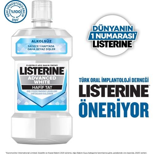 Listerine Advanced White Hafif Tat Agız Bakım Suyu 500 ml