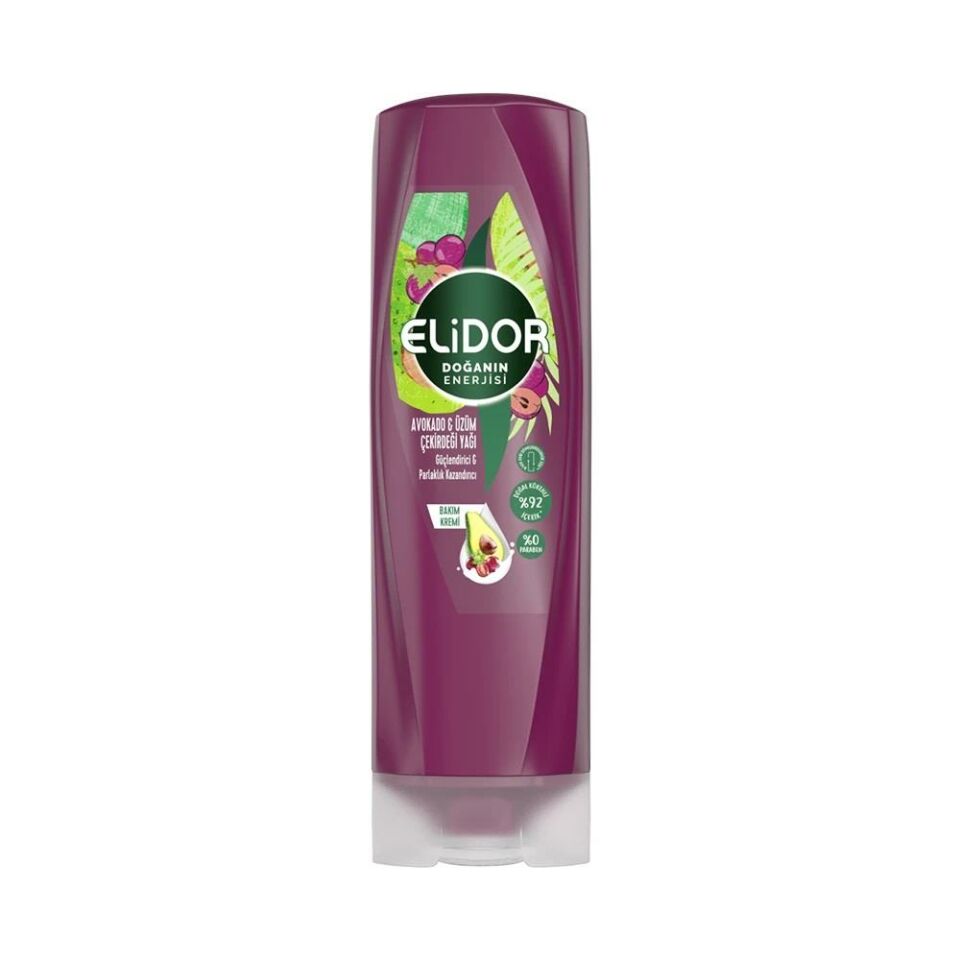 Elidor Doğanın Enerjisi Kalın ve Gür Avokado ve Üzüm Çekirdeği Yağı Bakım Kremi 350 Ml