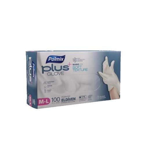 Polmix Plus Pudrasız M-L Medium - Large Muayene Eldiveni 100 lü
