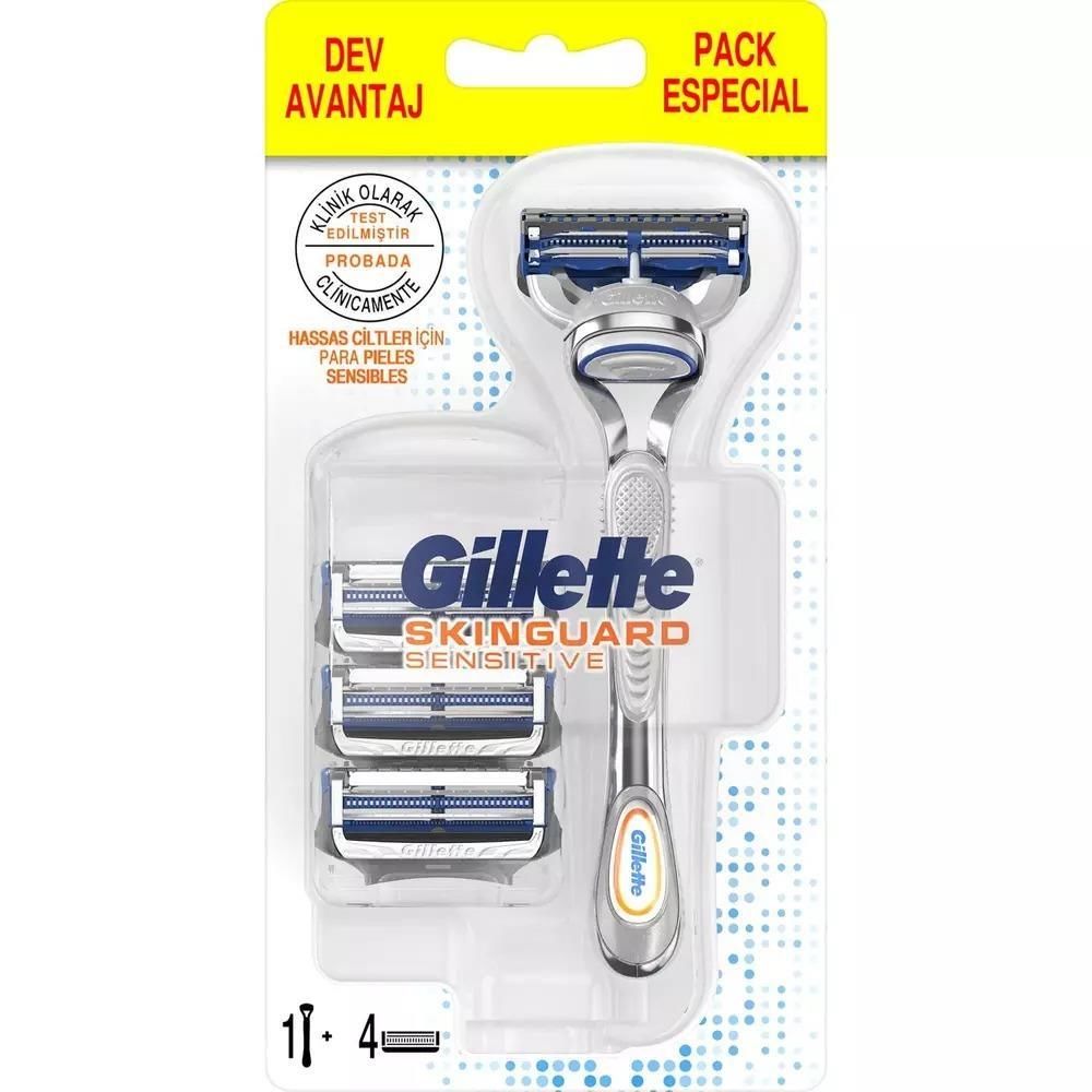 Gillette Skinguard Tıraş Makinesi + 4 lü Yedek Tıraş Bıçağı