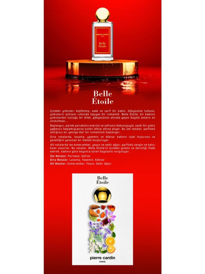Pierre Cardin Belle Etoile EDP 100 Ml Kadın Parfüm + 20 Ml + Çanta