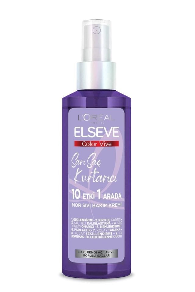 Elseve Sarı Saç Kurtarıcı Turunculaşma Karşıtı Mor Saç Spreyi 150 Ml 10 Etkili