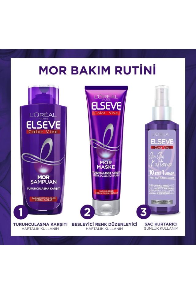 Elseve Sarı Saç Kurtarıcı Turunculaşma Karşıtı Mor Saç Spreyi 150 Ml 10 Etkili