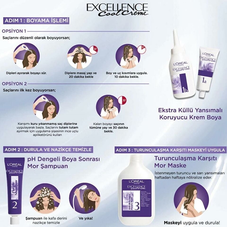 Loreal Excellence Cool Creme 4.11 Ekstra Küllü Kahve