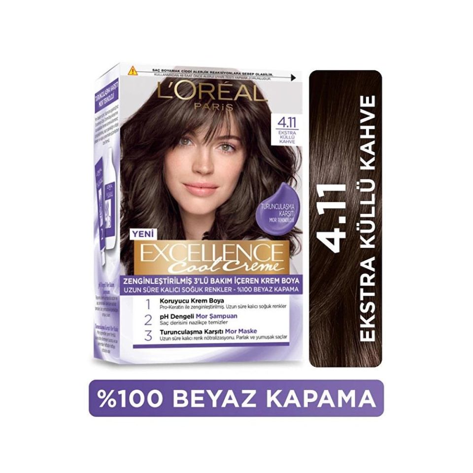 Loreal Excellence Cool Creme 4.11 Ekstra Küllü Kahve