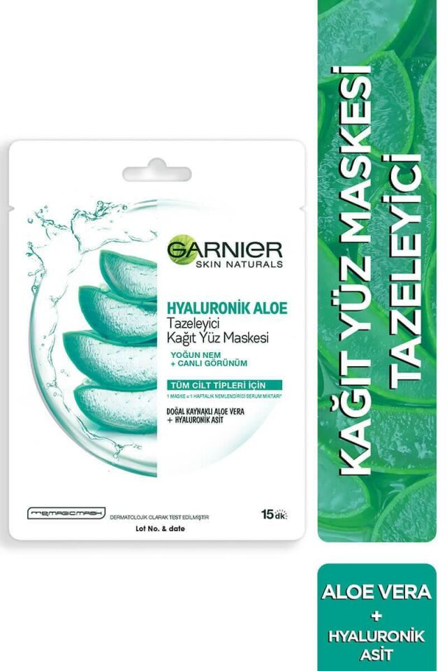 Garnier Hyaluronik Aloe Tazeleyici Kağıt Yüz Maskesi