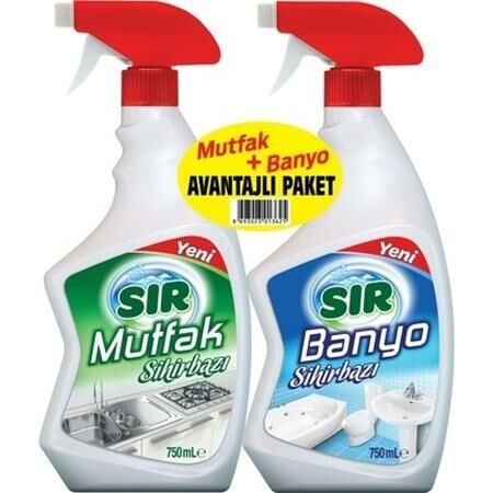 Sır Mutfak Banyo Temizleyici Sprey 750 + Mutfak 750 ml